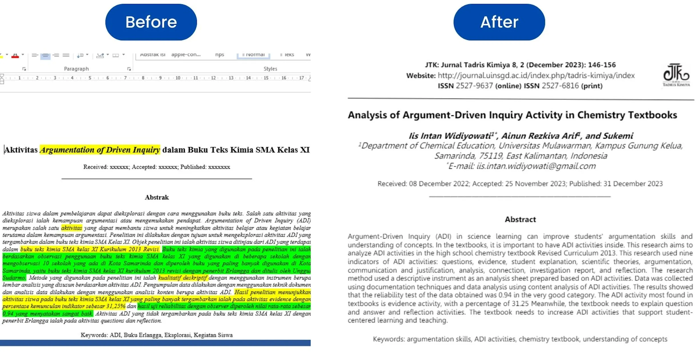 Jurnal Tadris Kimiya